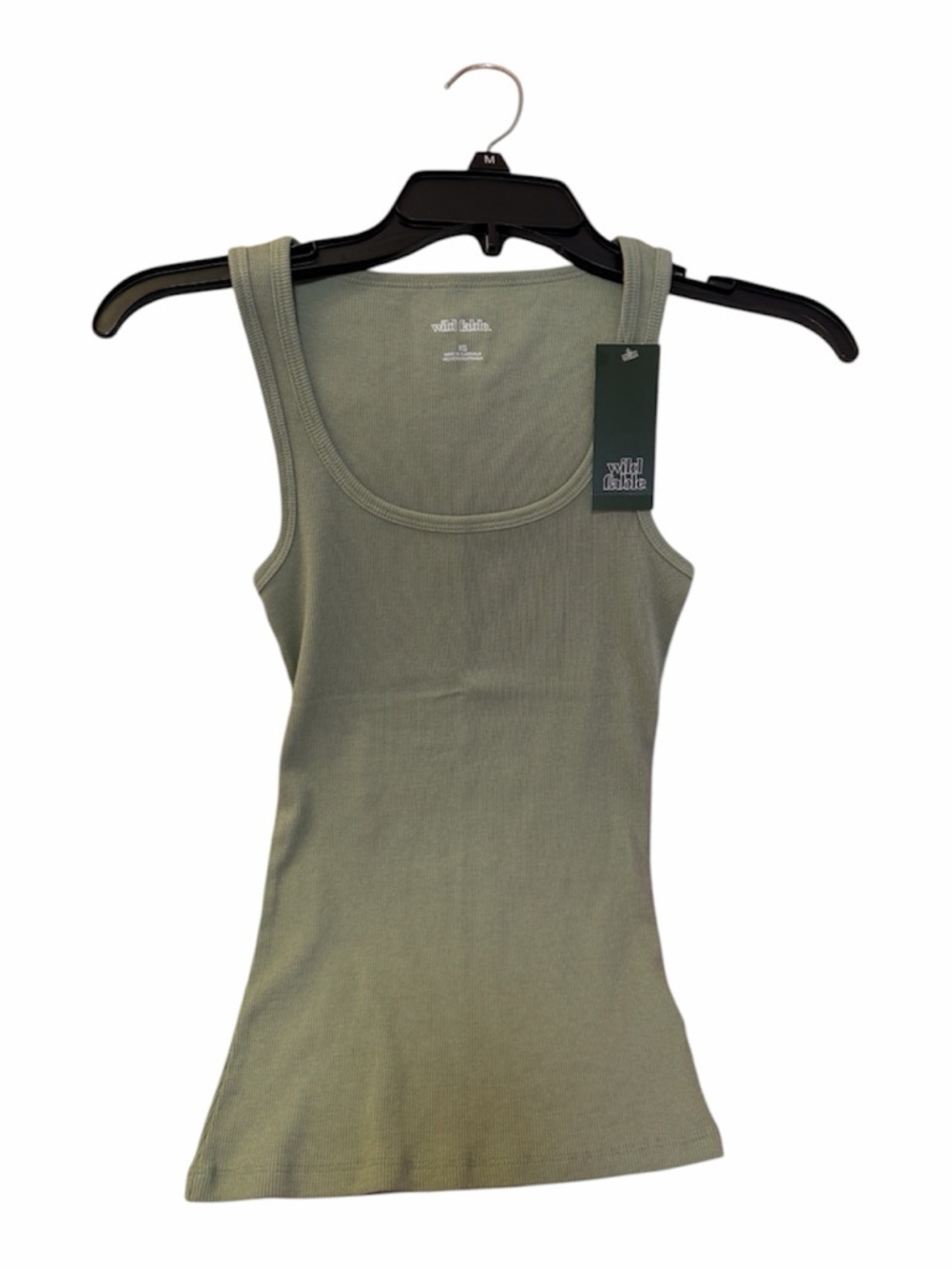wild fable Olive Ribbed Scoop Tank Top - Sleeveless Stretch